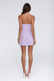Lavender Lace Strapless Tube Homecoming Bodycon Mini Dress