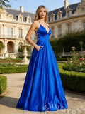 Gorgeous A-Line V-Neck Spaghetti Straps Long Prom Dress