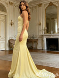 Classic Yellow Strapless Sweetheart Mermaid Long Prom Dress