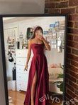 Gorgeous Red A-Line Spaghetti Straps Long Prom Dress