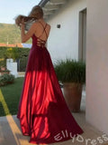Gorgeous Red A-Line Spaghetti Straps Long Prom Dress