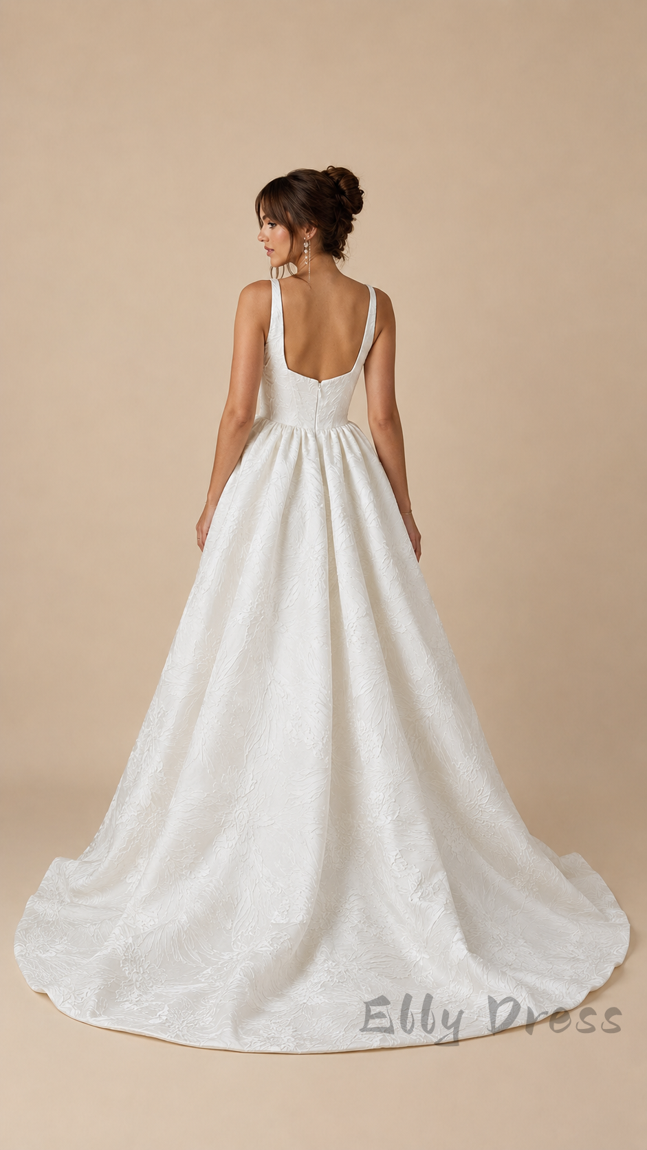Minimalist Elegant Square Neck Wedding Dress A-Line Bridal Dress