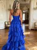 Elegant Blue Satin Sweetheart A-Line Prom Dress To Impress