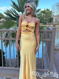 Trendy Blue Mermaid Sleeveless Lace-up Long Prom Dress