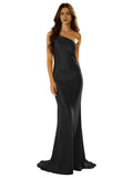 Elegant Yellow One-shoulder Mermaid Long Prom Dress