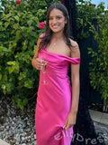 Periwinkle One Shoulder Satin Mermaid Prom Dress with Asymmetric Draped Bodice Ruched Side and Open Cowl Back