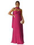 Cute Pink A-Line Chiffon Sleeveless Sweetheart Long Prom Dress