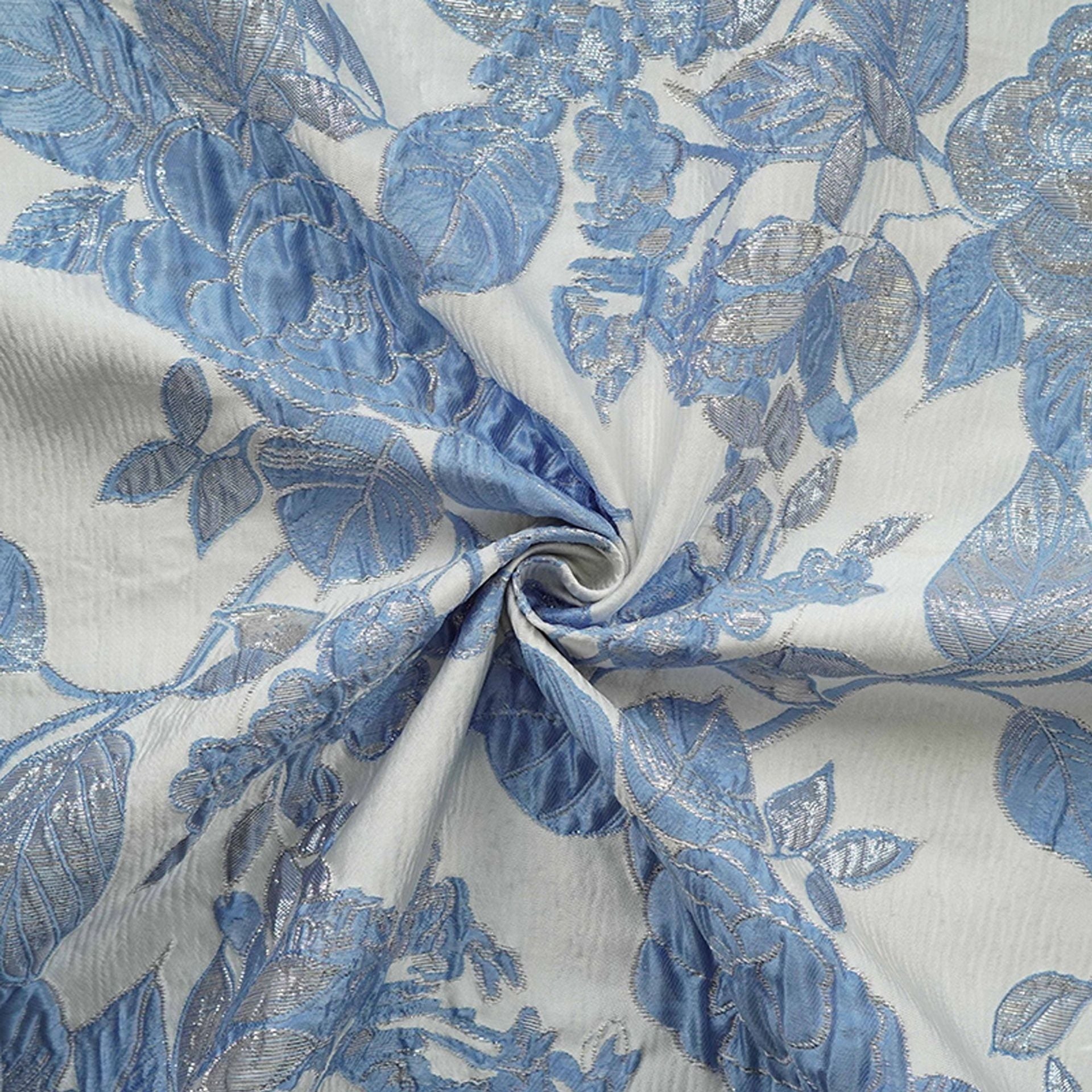 Blue White Floral Strapless Mini Dress Lace-Up Back Ruffle Hem Homecoming Party Gown