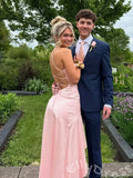 Black Spaghetti Strap Cowl Neck Satin Sheath Prom Dress with Asymmetric Ruffle High Slit Open Back and Criss Cross Lace-Up