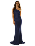 Elegant Yellow One-shoulder Mermaid Long Prom Dress