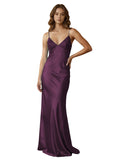 Blue Spaghetti Strap V-Neck Lace Bodice Open Back Bow Mermaid Prom Dress