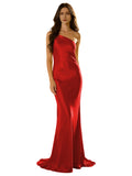 Elegant Yellow One-shoulder Mermaid Long Prom Dress